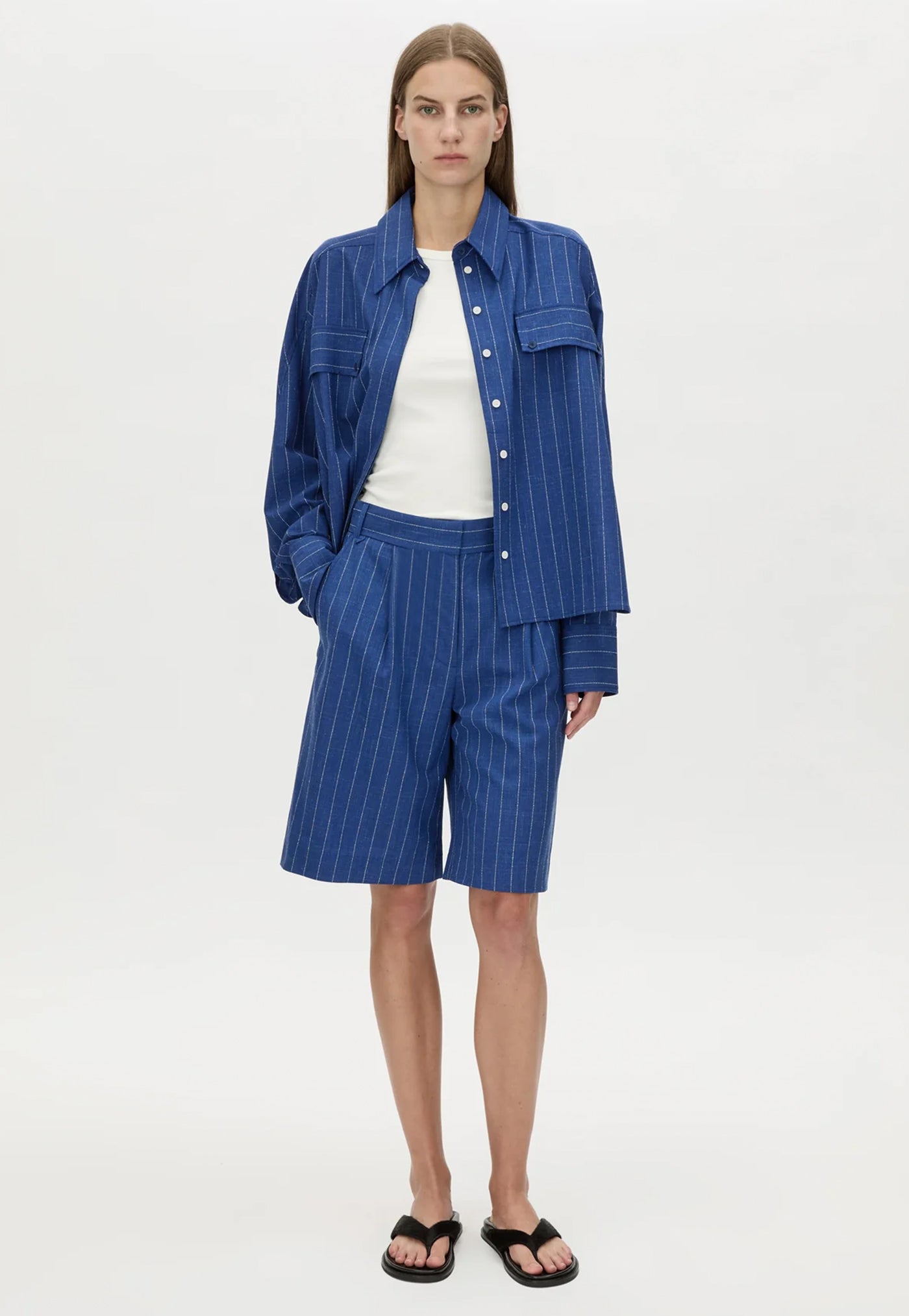 Alberto Shirt - Blue White Stripe