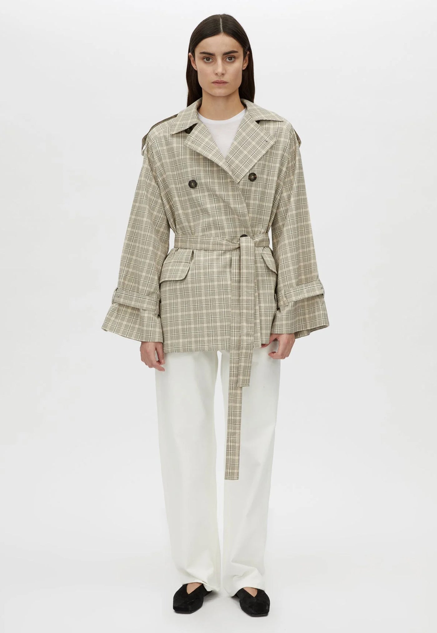 Kinetic Tattersal Trench - Taupe Check