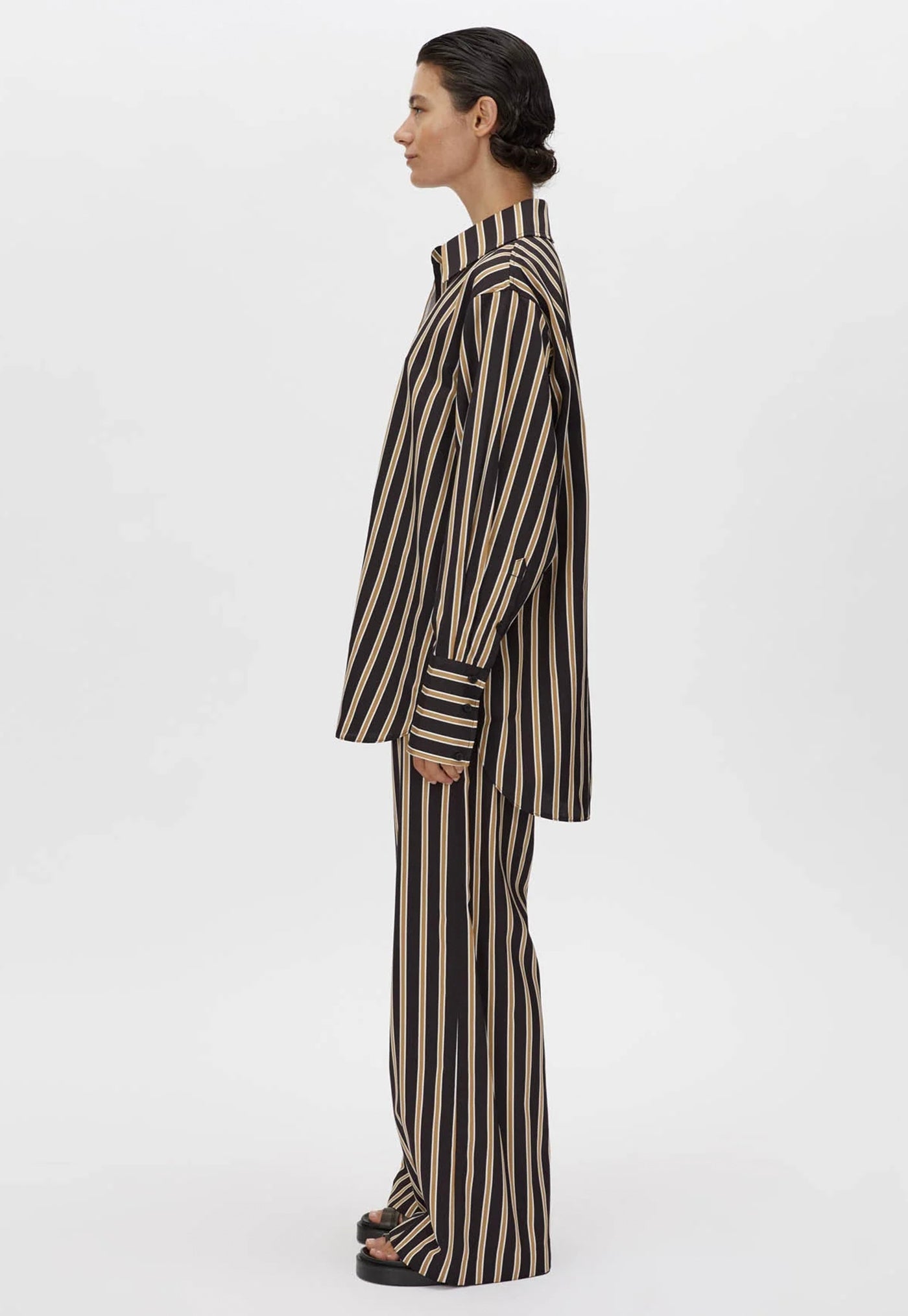 Novella Shirt - Black/Bronze Stripe