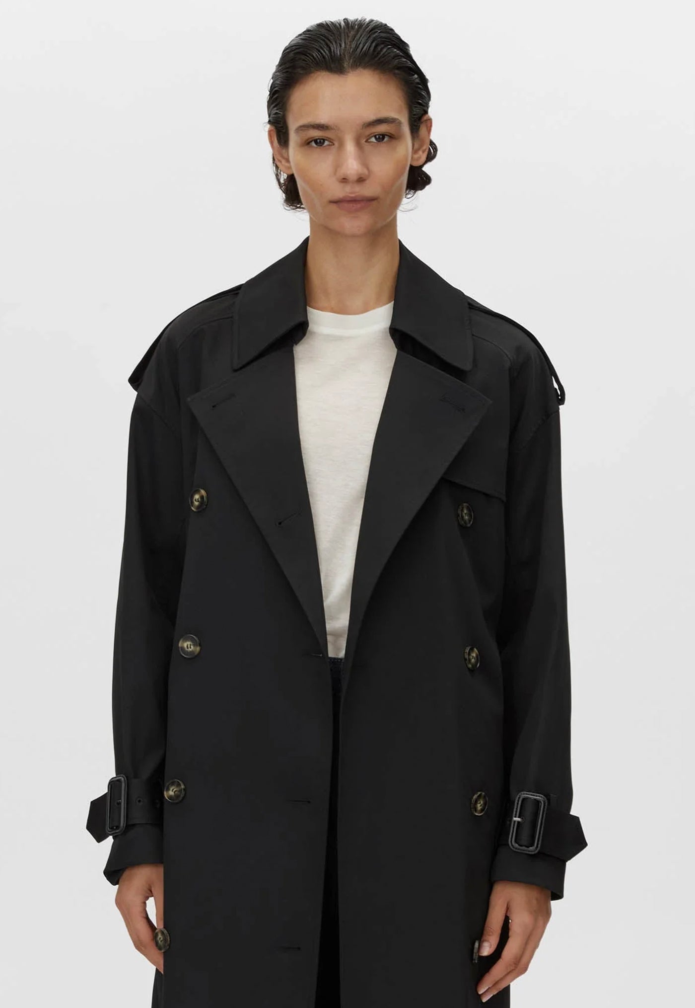 Evans Classic Trench Coat - Black