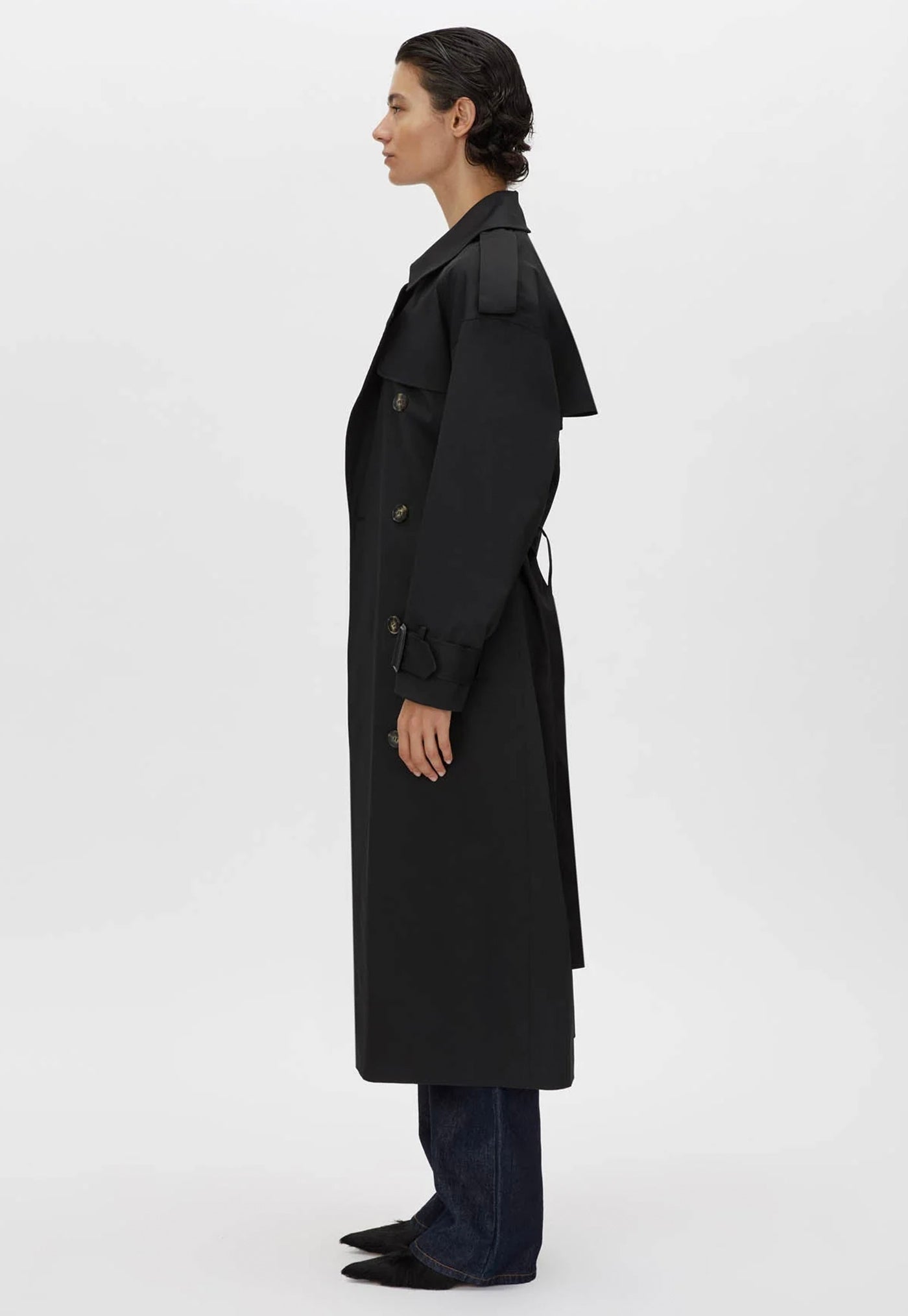 Evans Classic Trench Coat - Black