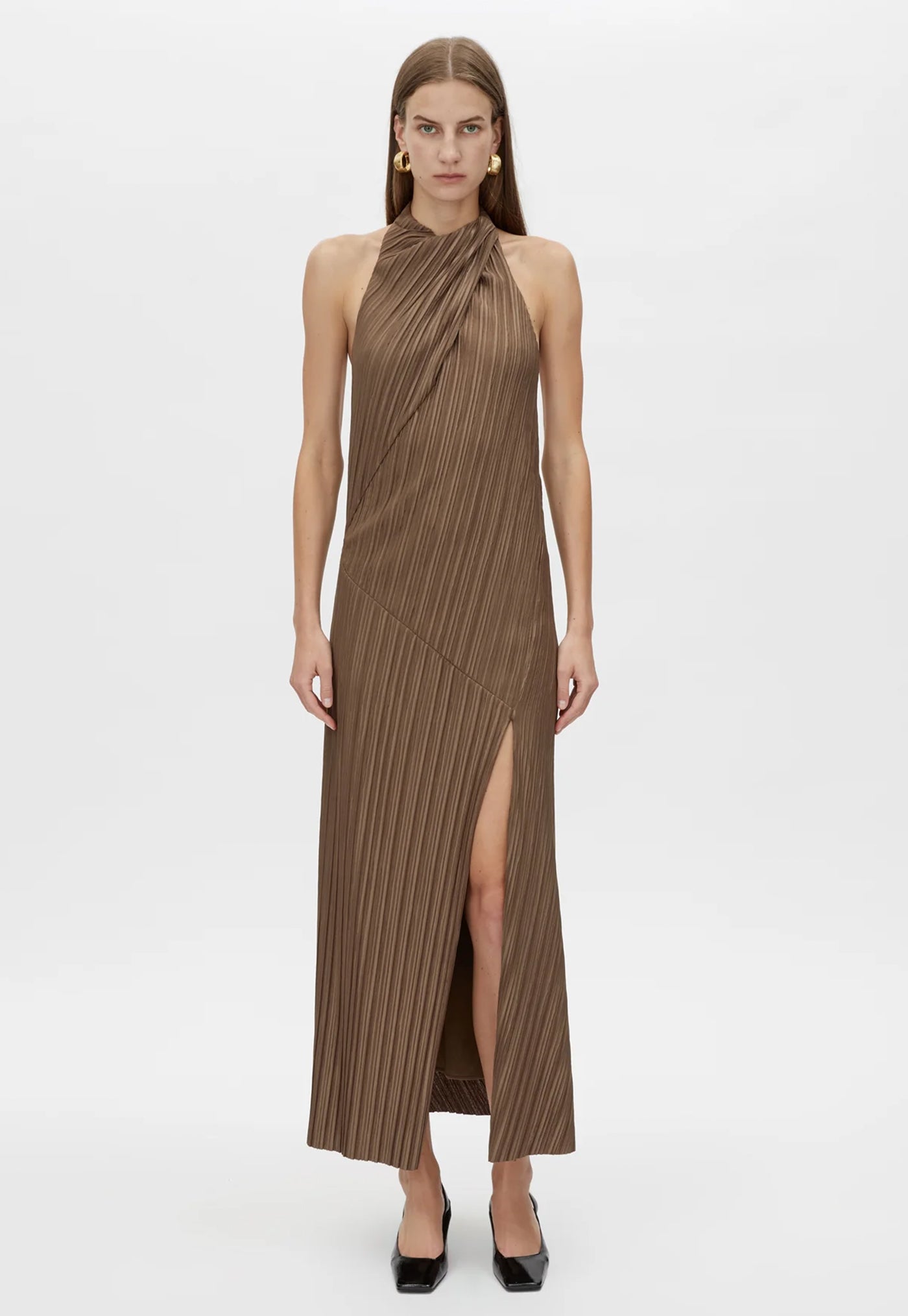 Alto Halter Dress - Bronze