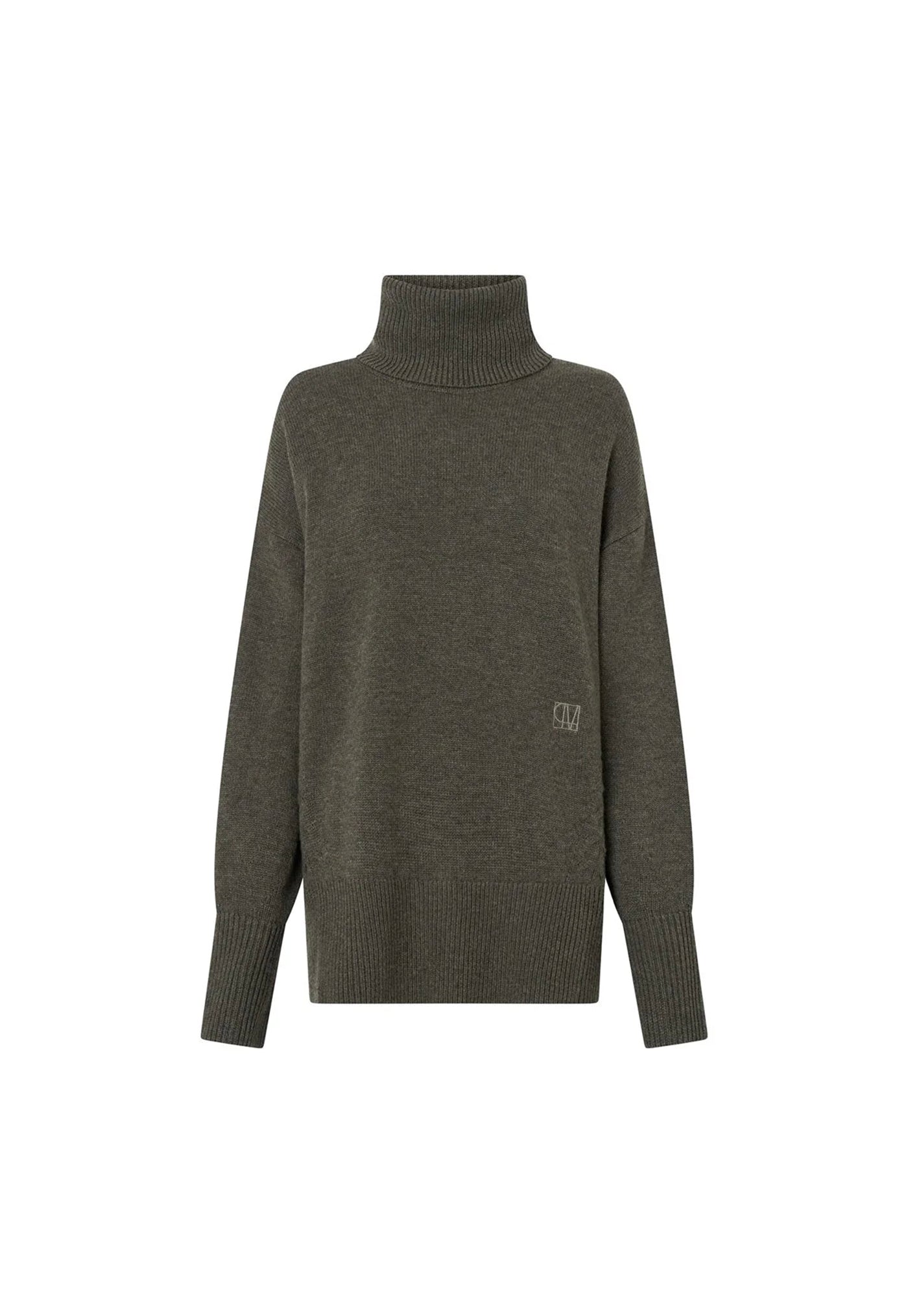 Pascal Cashmere Blend Turtleneck - Army Green