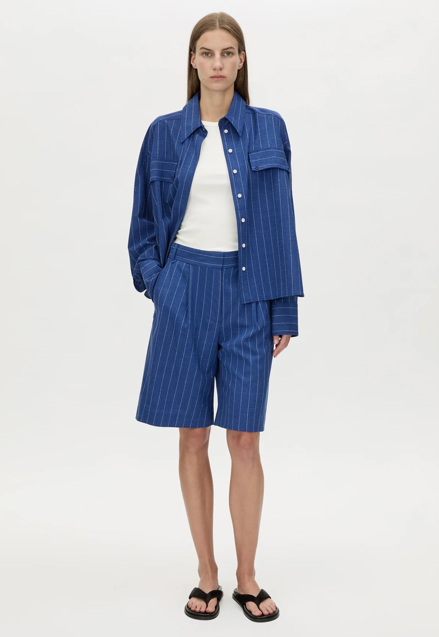 Alberto Short - Blue White Stripe