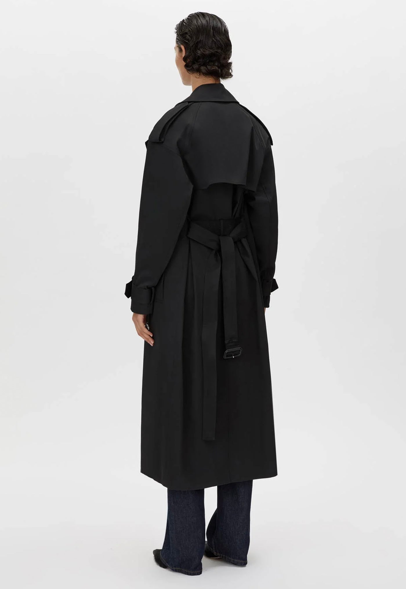 Evans Classic Trench Coat - Black