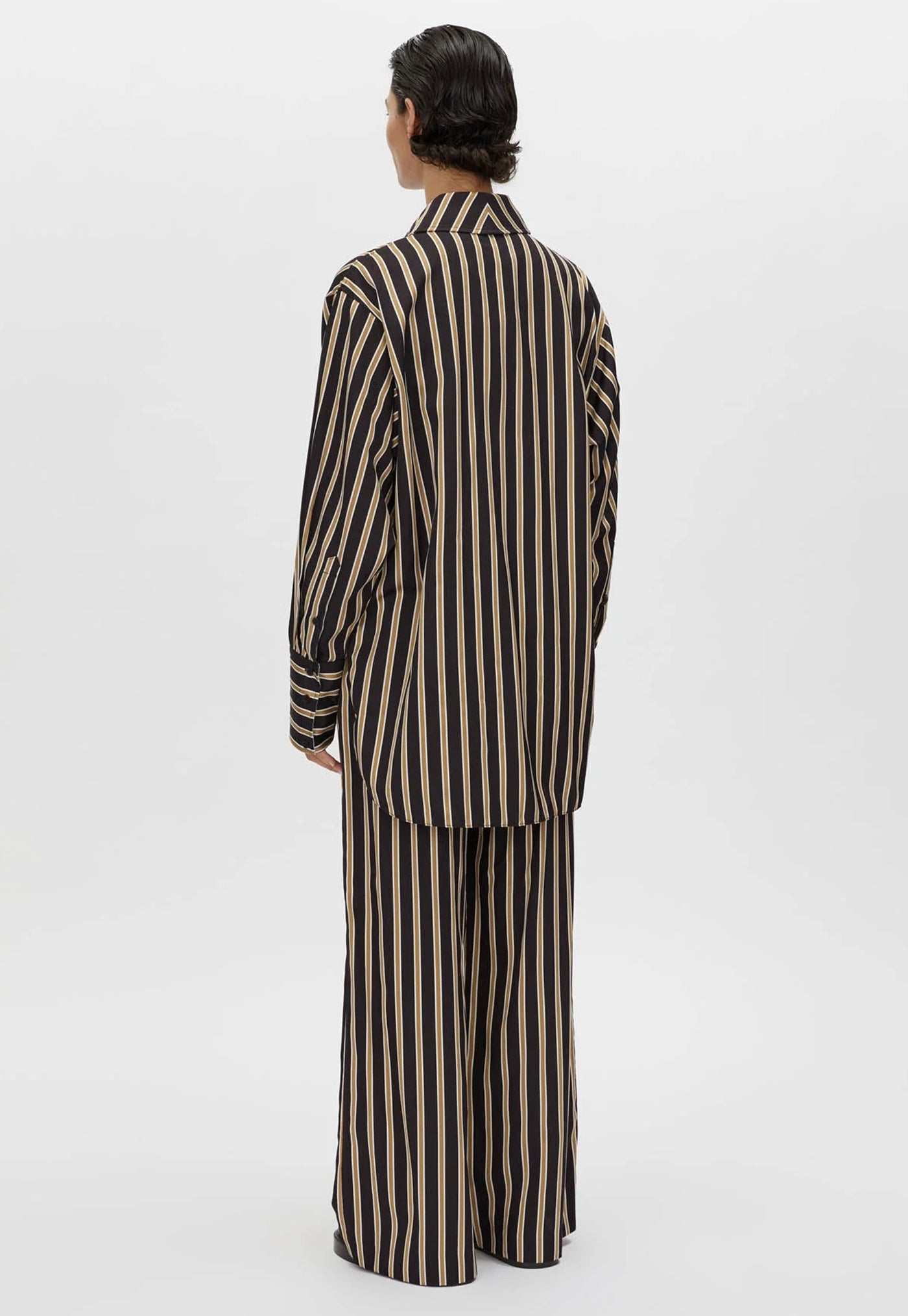 Novella Shirt - Black/Bronze Stripe