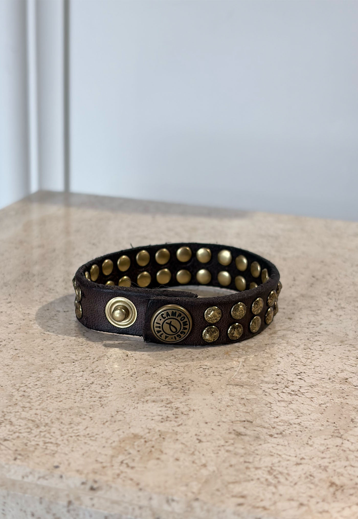 Double Small Studded Bracelet - Brown