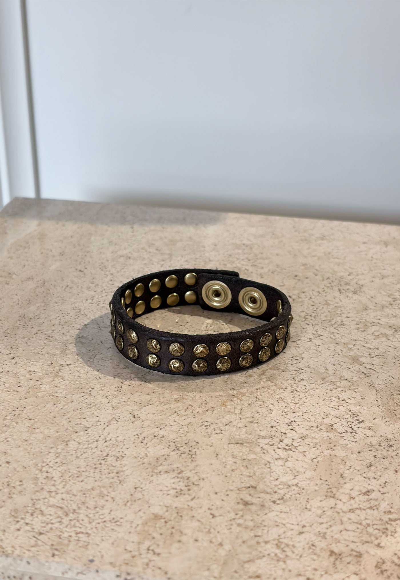 Double Small Studded Bracelet - Brown