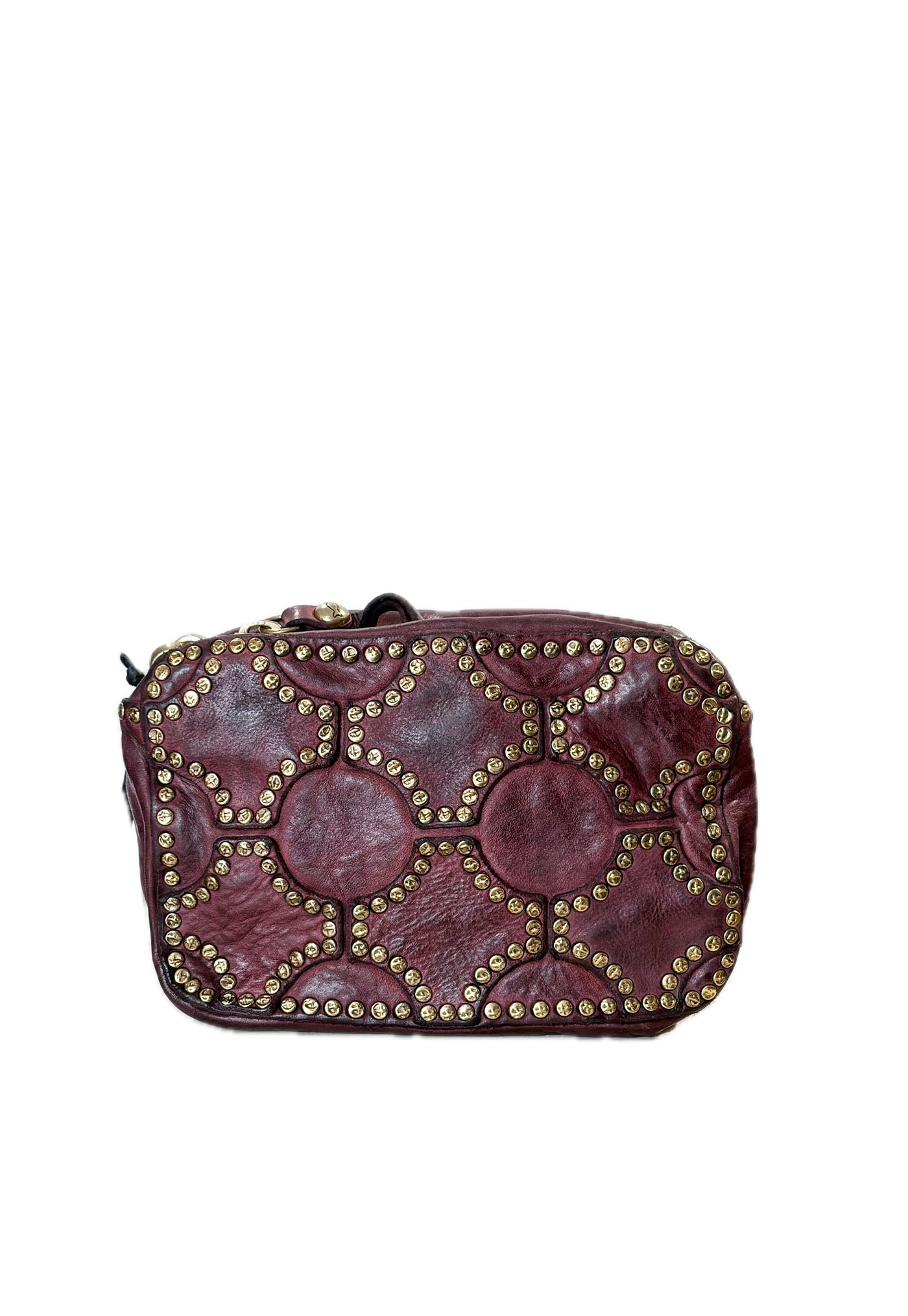 Kate Studded Cross Body Bowling Bag - Wine