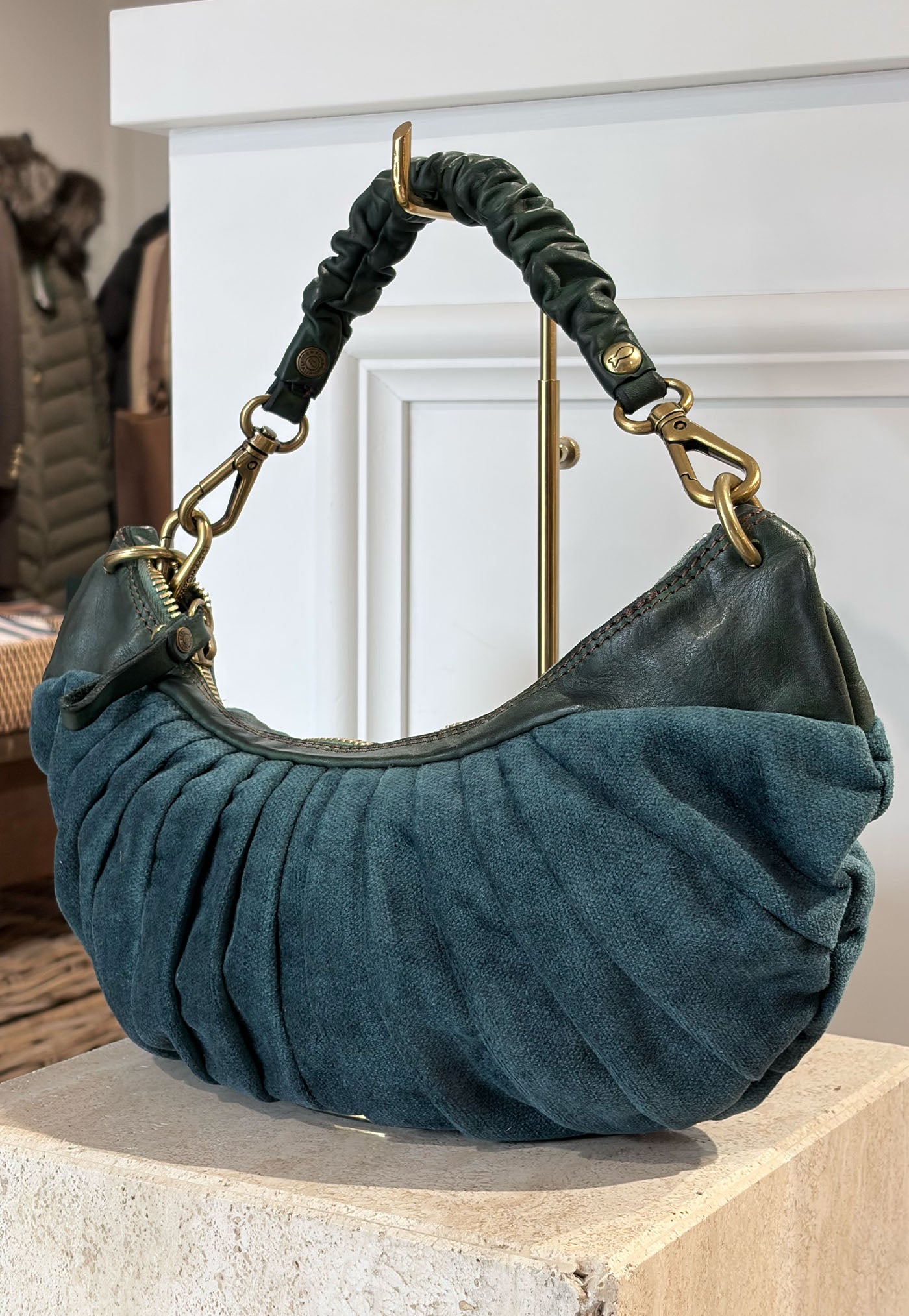 Luna Small Shoulder Bag - Petroleum/Bottle Green