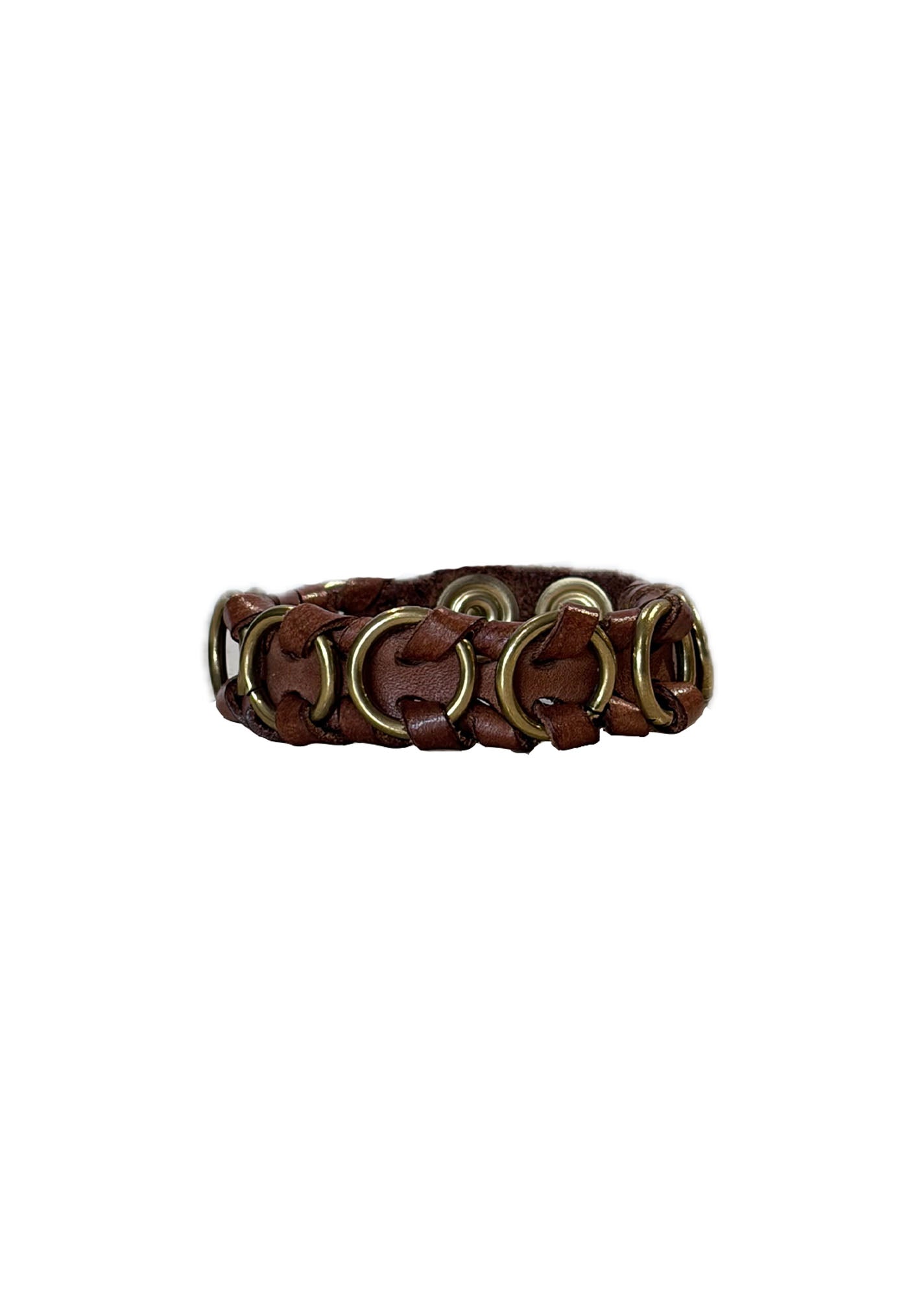 O Ring Studded Bracelet - Cognac