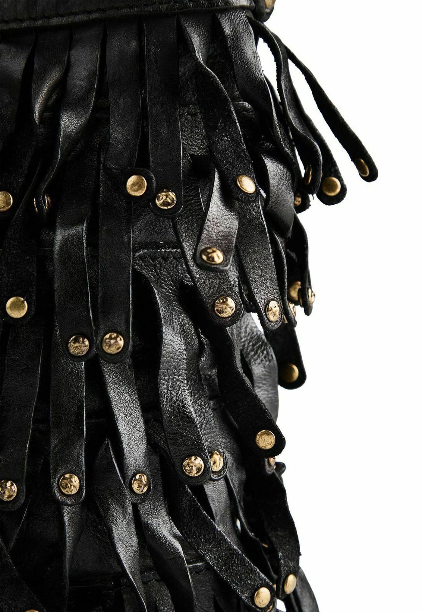 Paloma Fringe Bucket Bag - Black