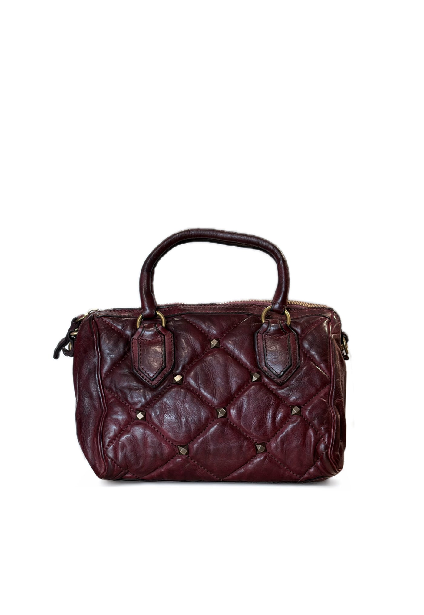 Ricciarda Medium Bowling Bag - Wine