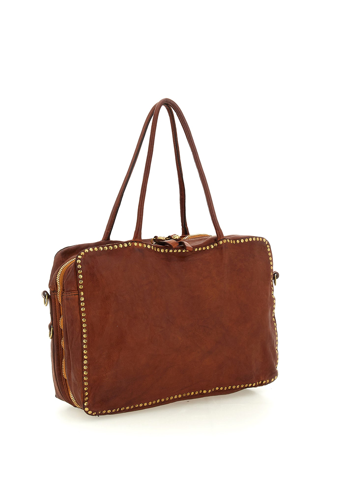 Simona Large Bowling Bag - Cognac