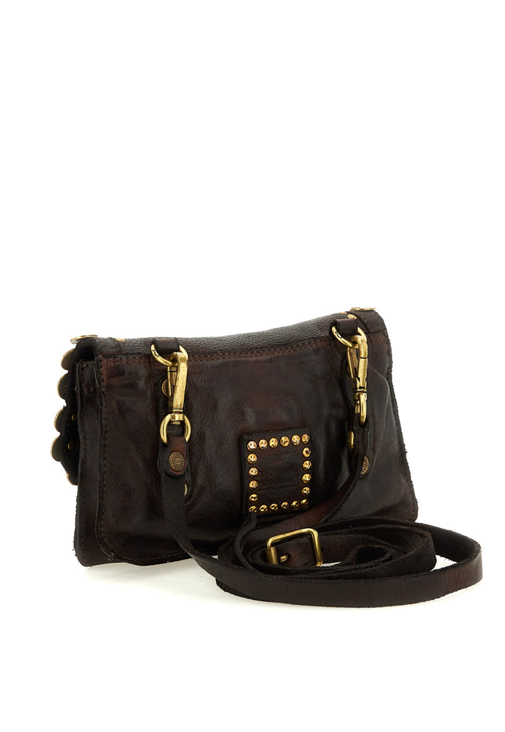 Studded Shoulder Bag - Brown