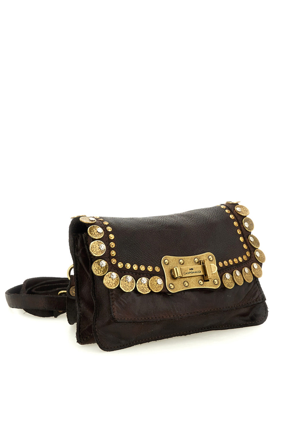Studded Shoulder Bag - Brown