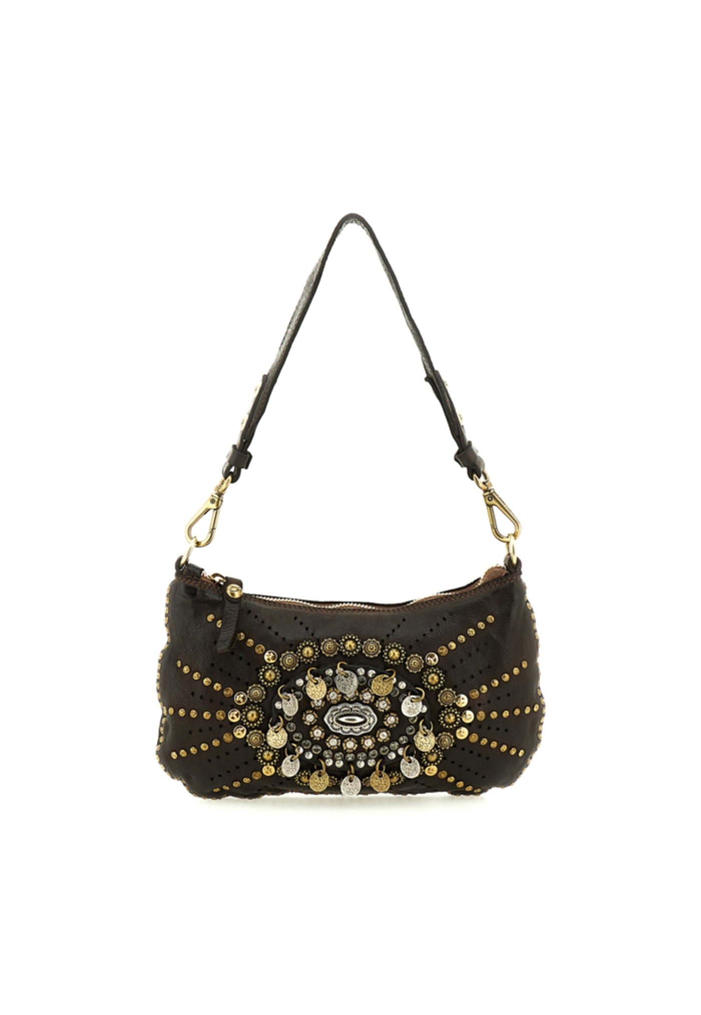 Teresa Studded Shoulder Bag - Brown