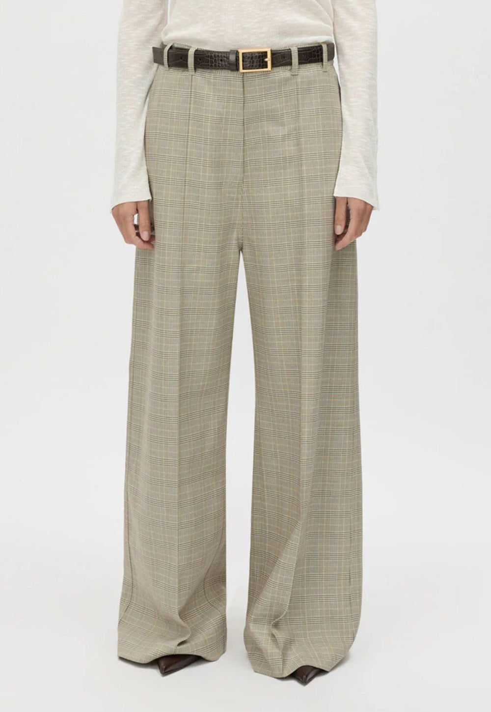 Cassa Check Pant - Taupe Check