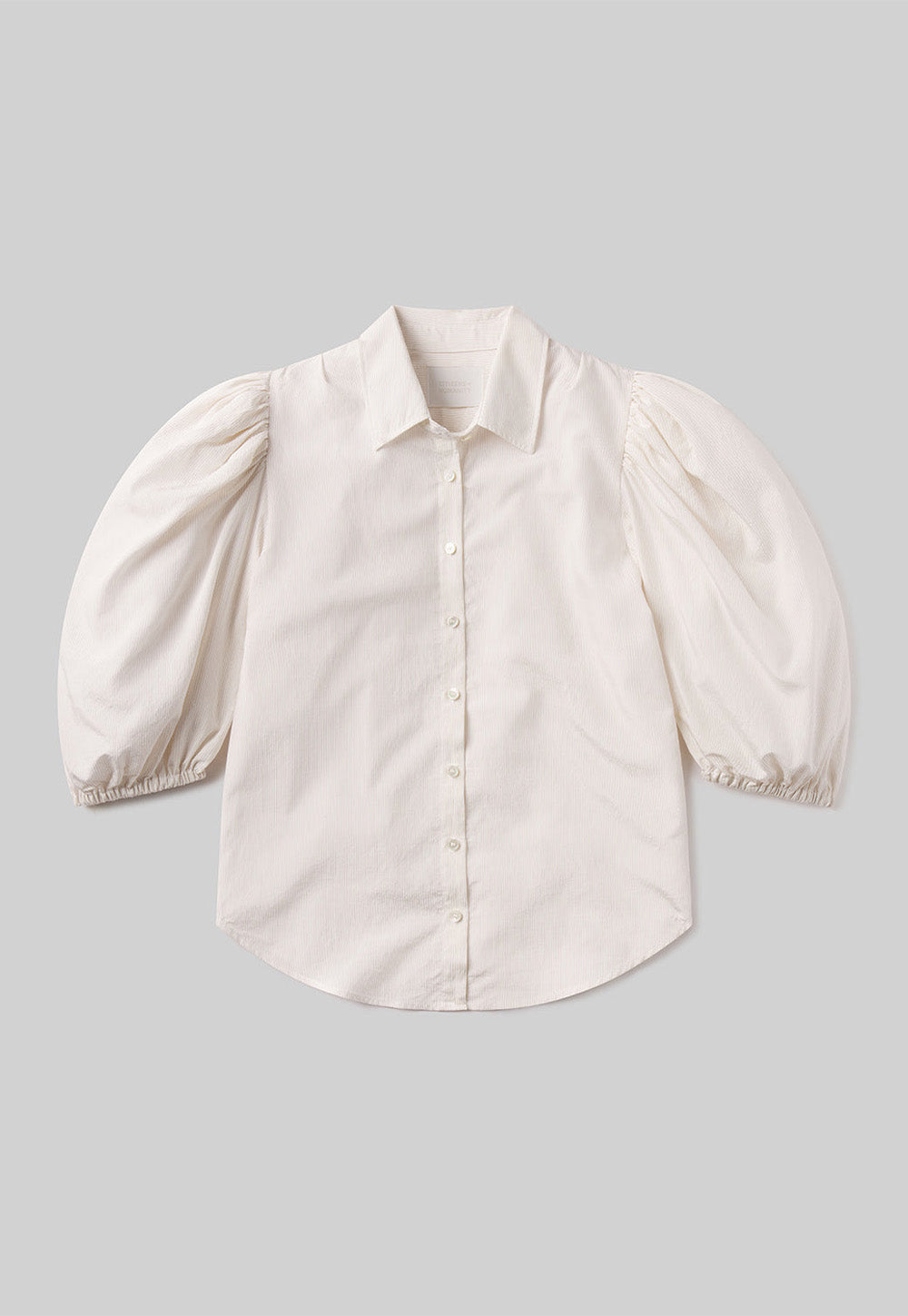 Anya Puff Sleeve W/ Front Pleat - Micro Stripe