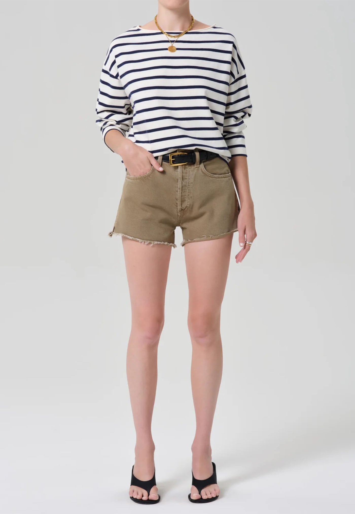 Boat Neck Long Sleeve - Marine Stripe