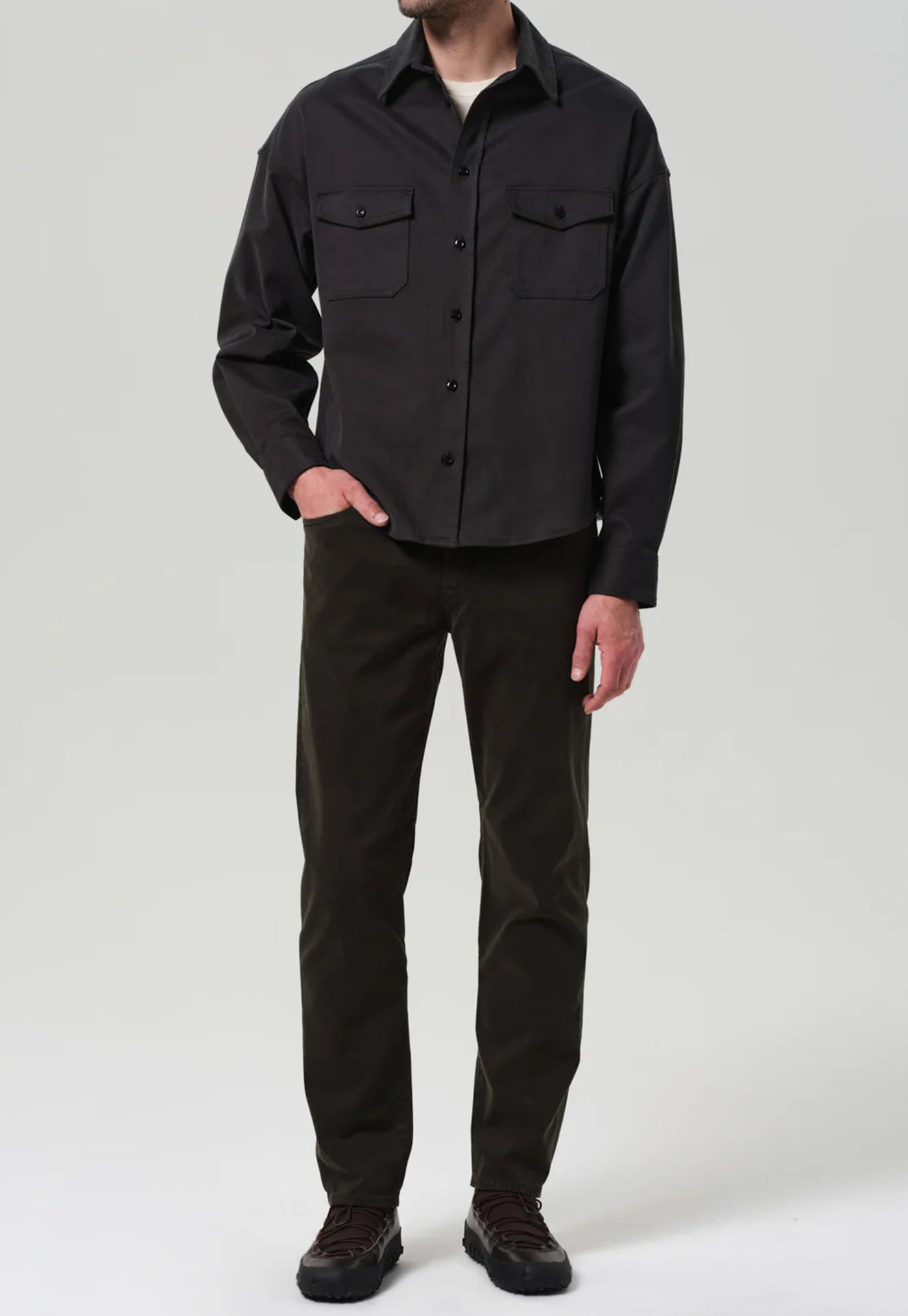 Elijah Straight Cashmere Touch Jean - Forest