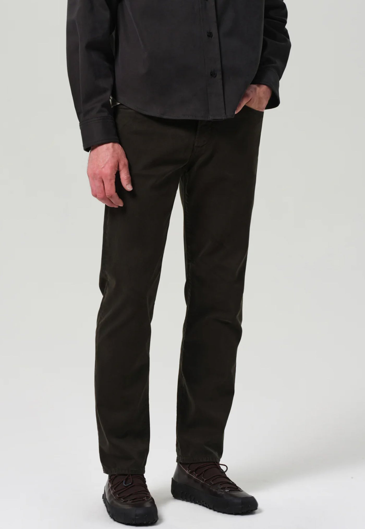 Elijah Straight Cashmere Touch Jean - Forest