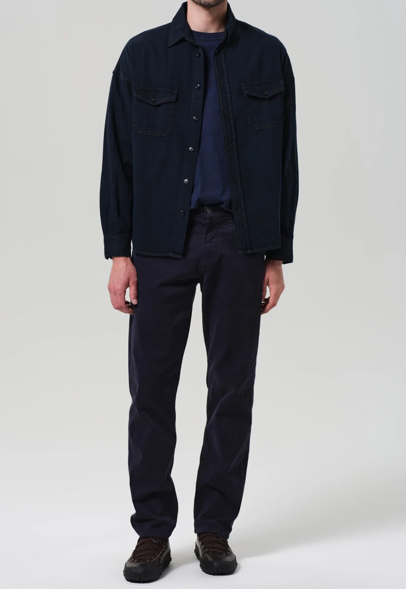 Elijah Straight Cashmere Touch Jean - Navy