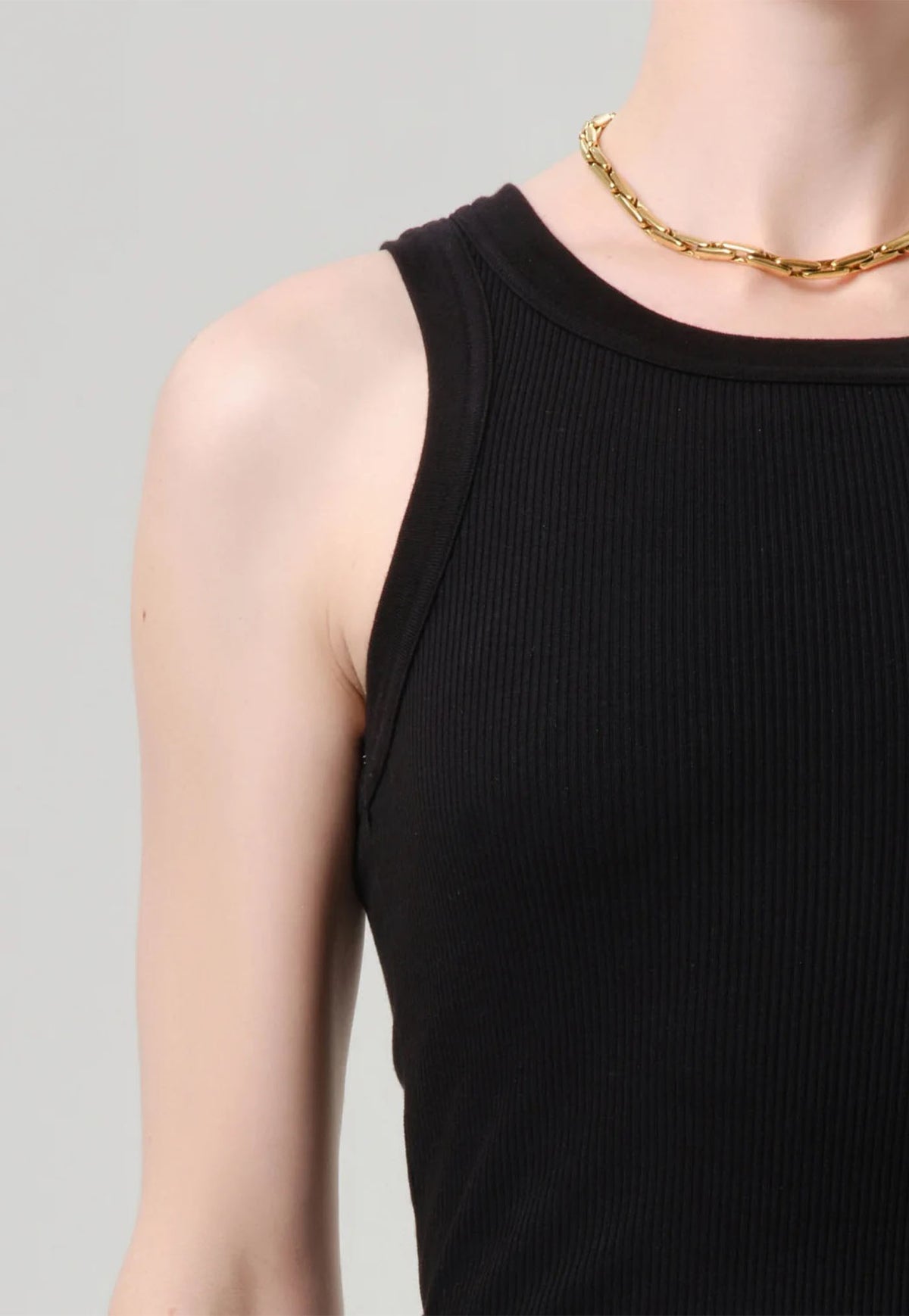 Isabel Rib Tank - Black