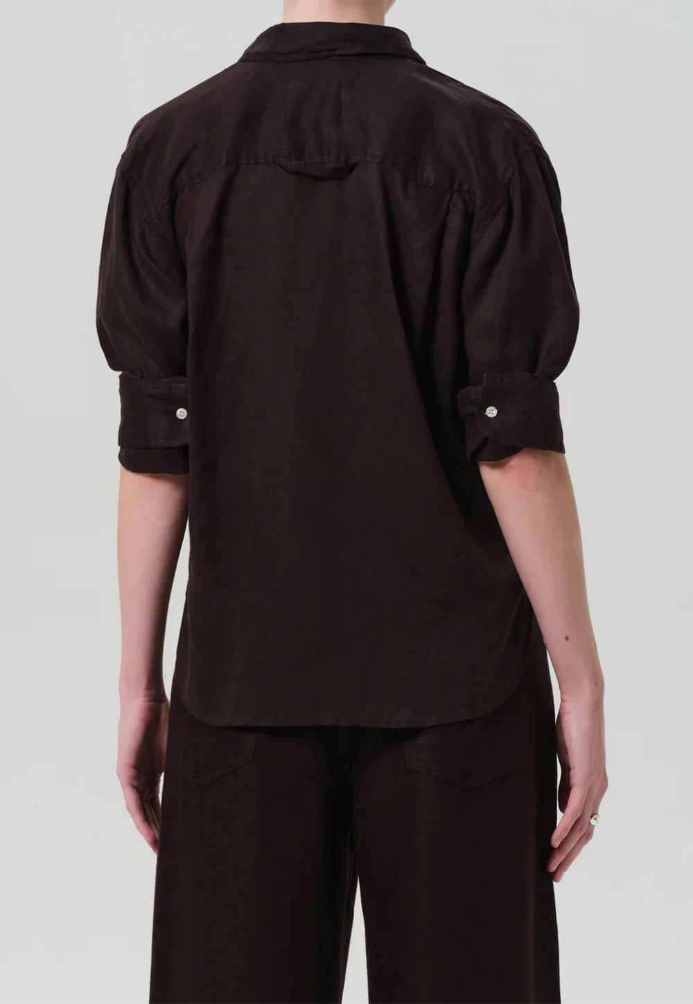 Kayla Shrunken Shirt - Chocolate