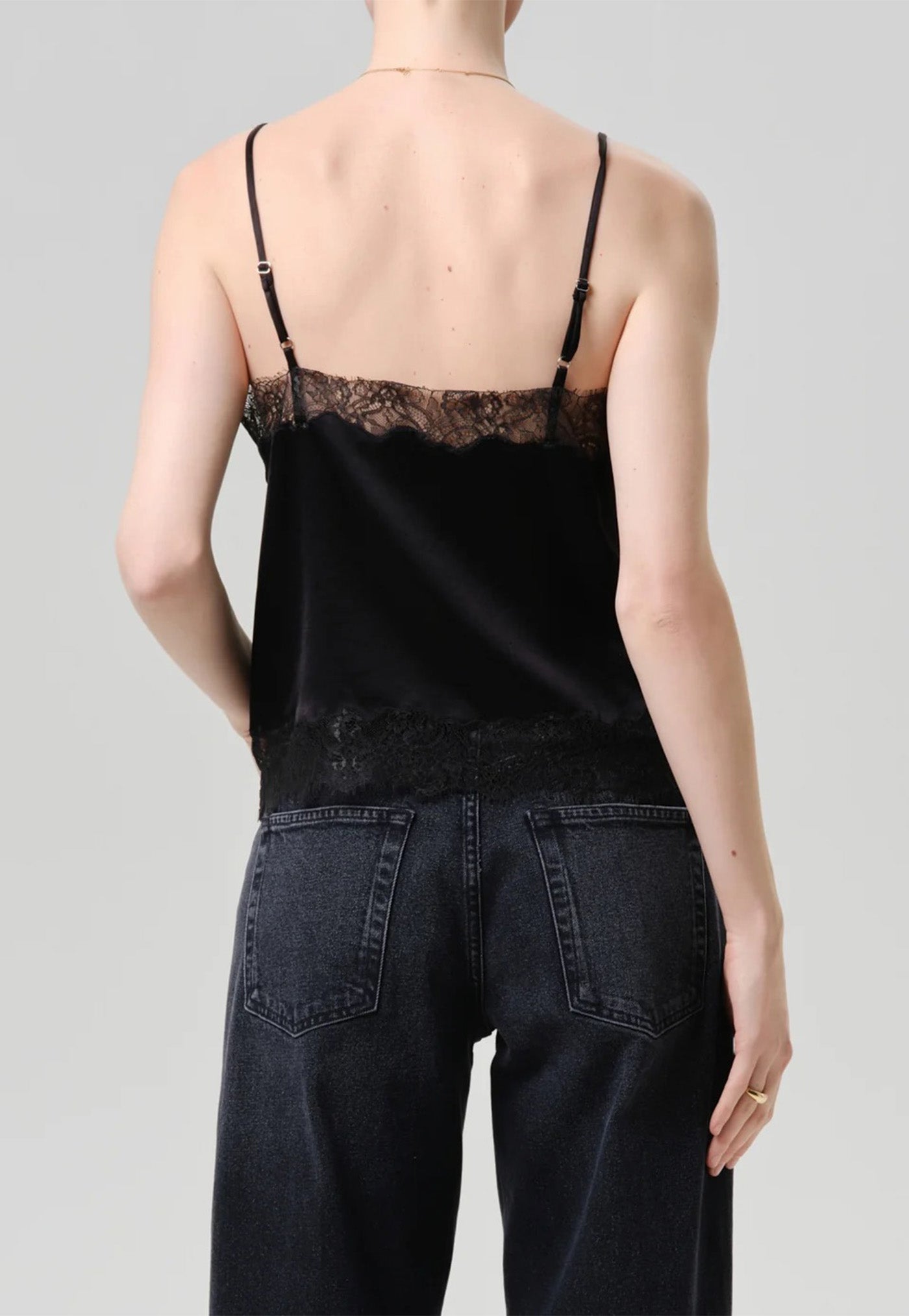 Lace Trimmed Cami - Black