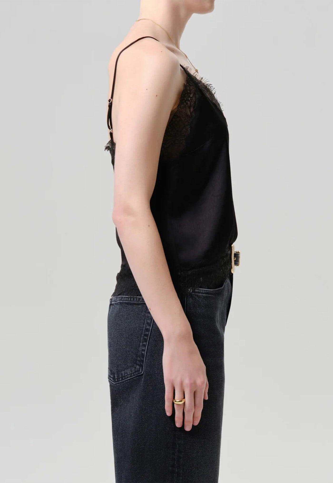 Lace Trimmed Cami - Black