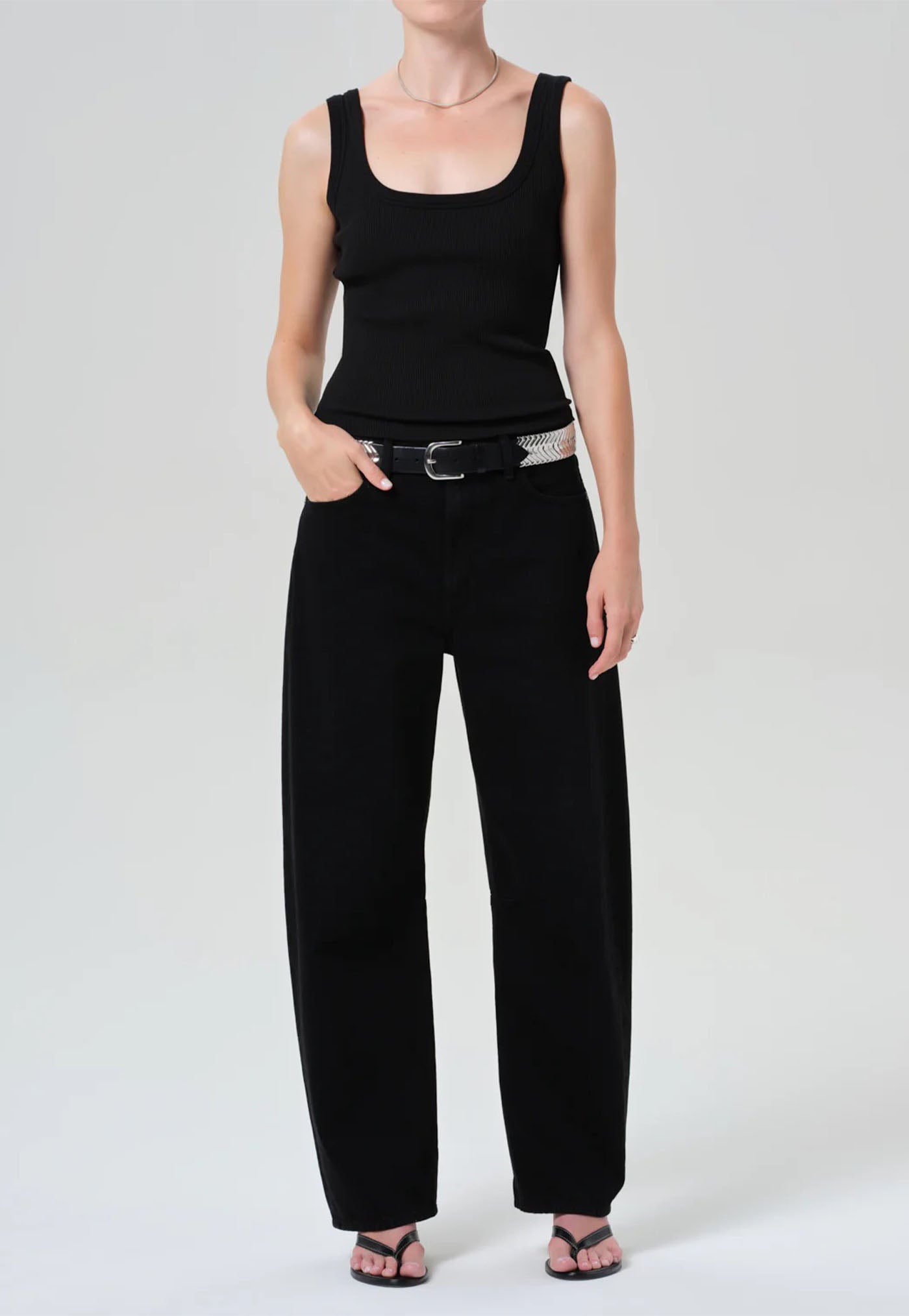 Miro Long Relaxed Jean - Solid Black