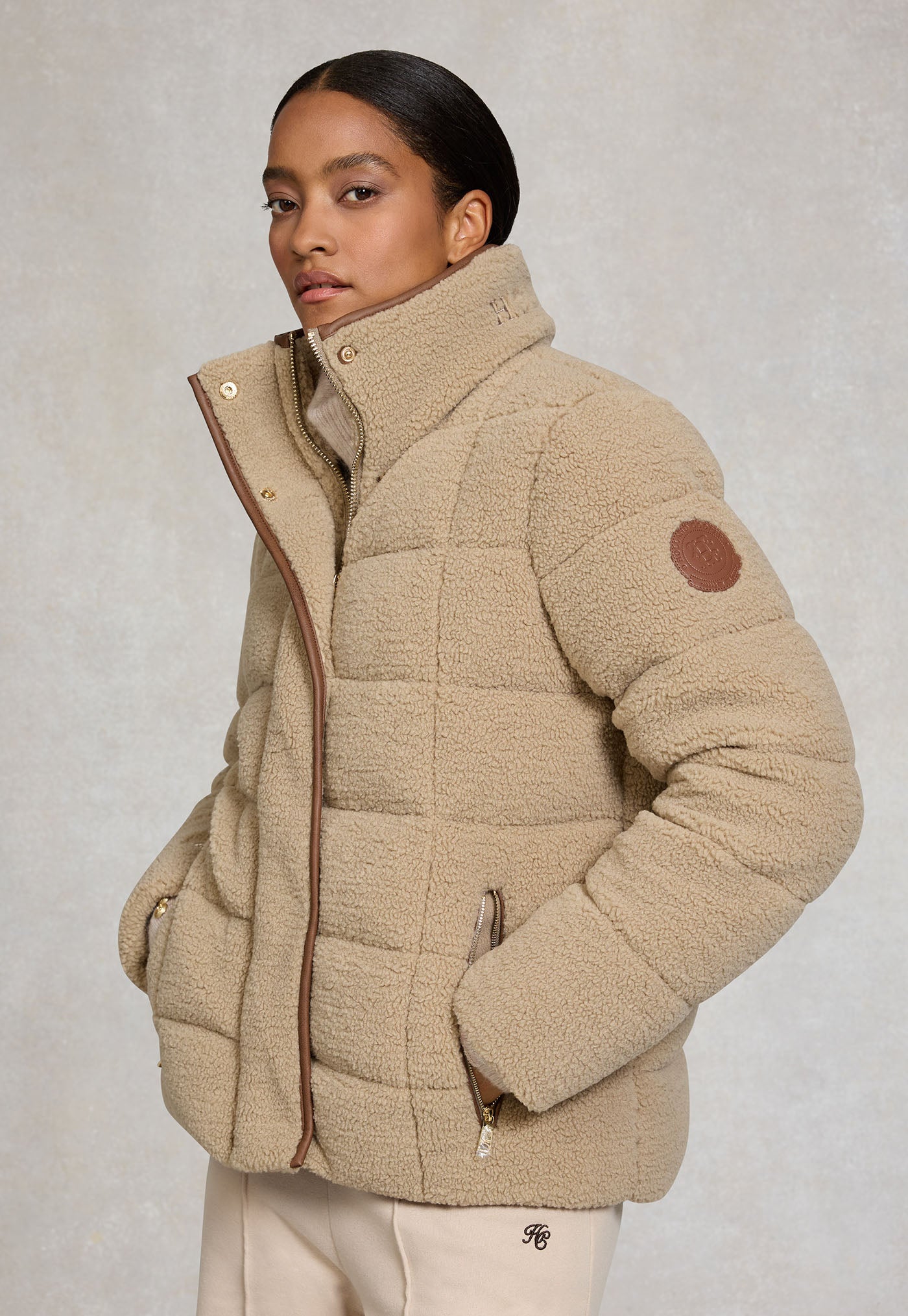 Crawford Padded Jacket - Natural Borg