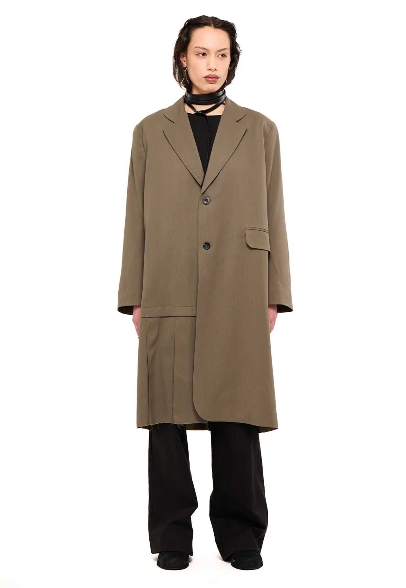 De-Pleat Coat - Dark Taupe