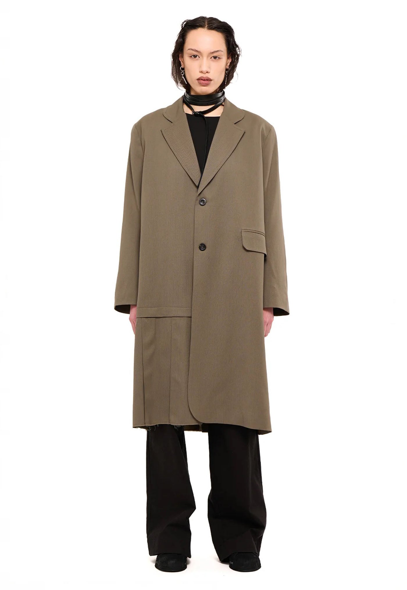 De-Pleat Coat - Dark Taupe
