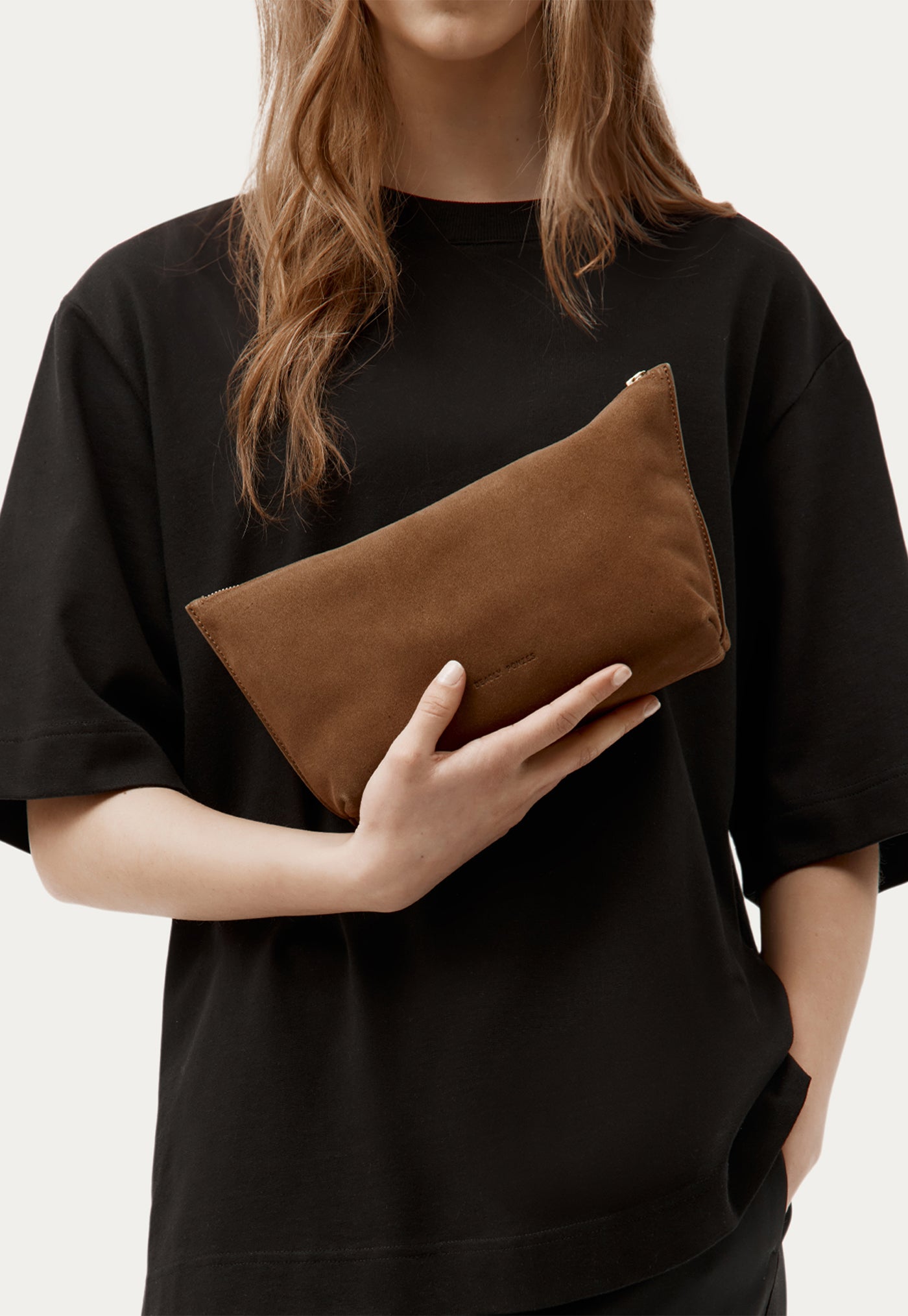 Large Poucher - Hazel Suede