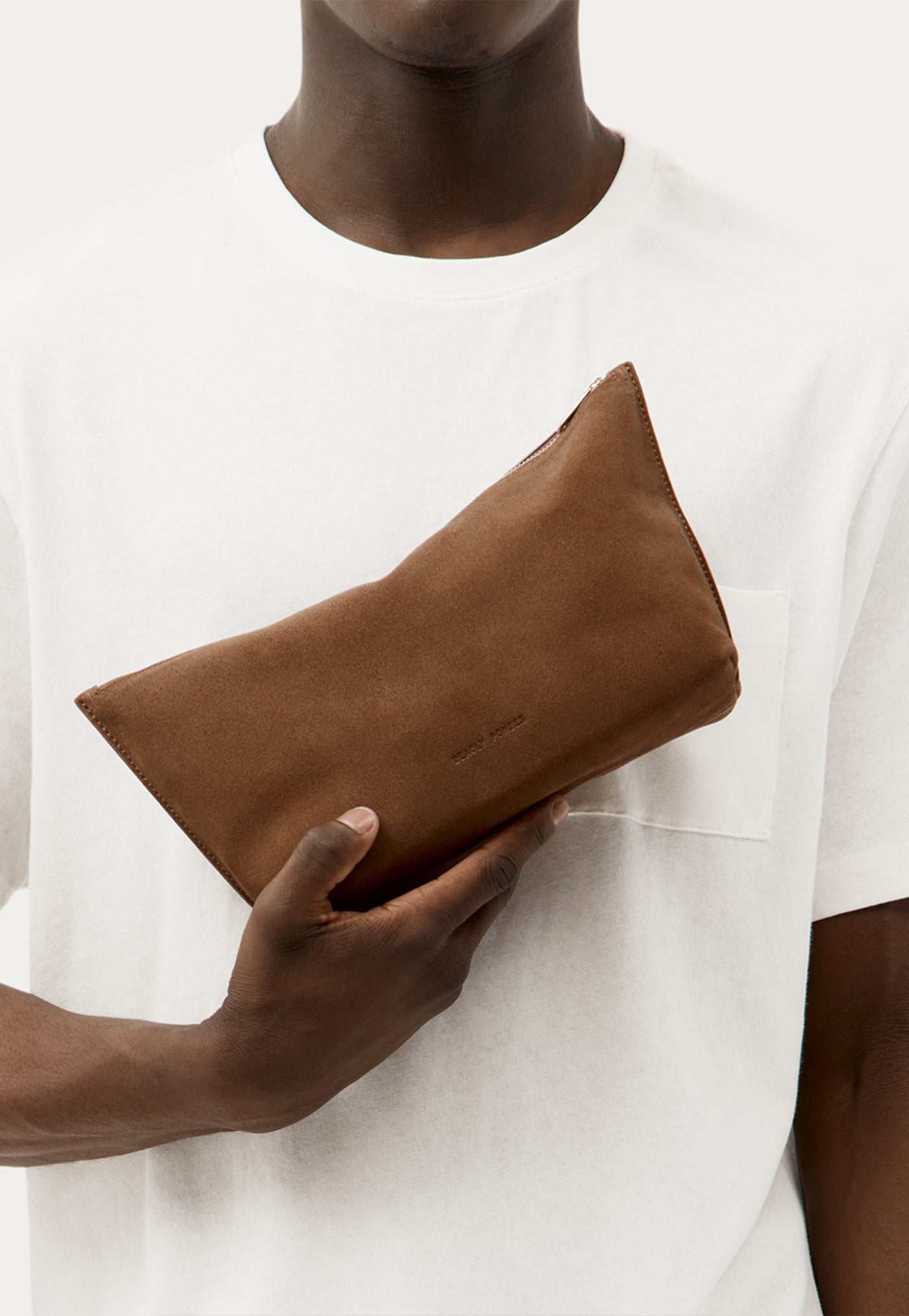 Large Poucher - Hazel Suede