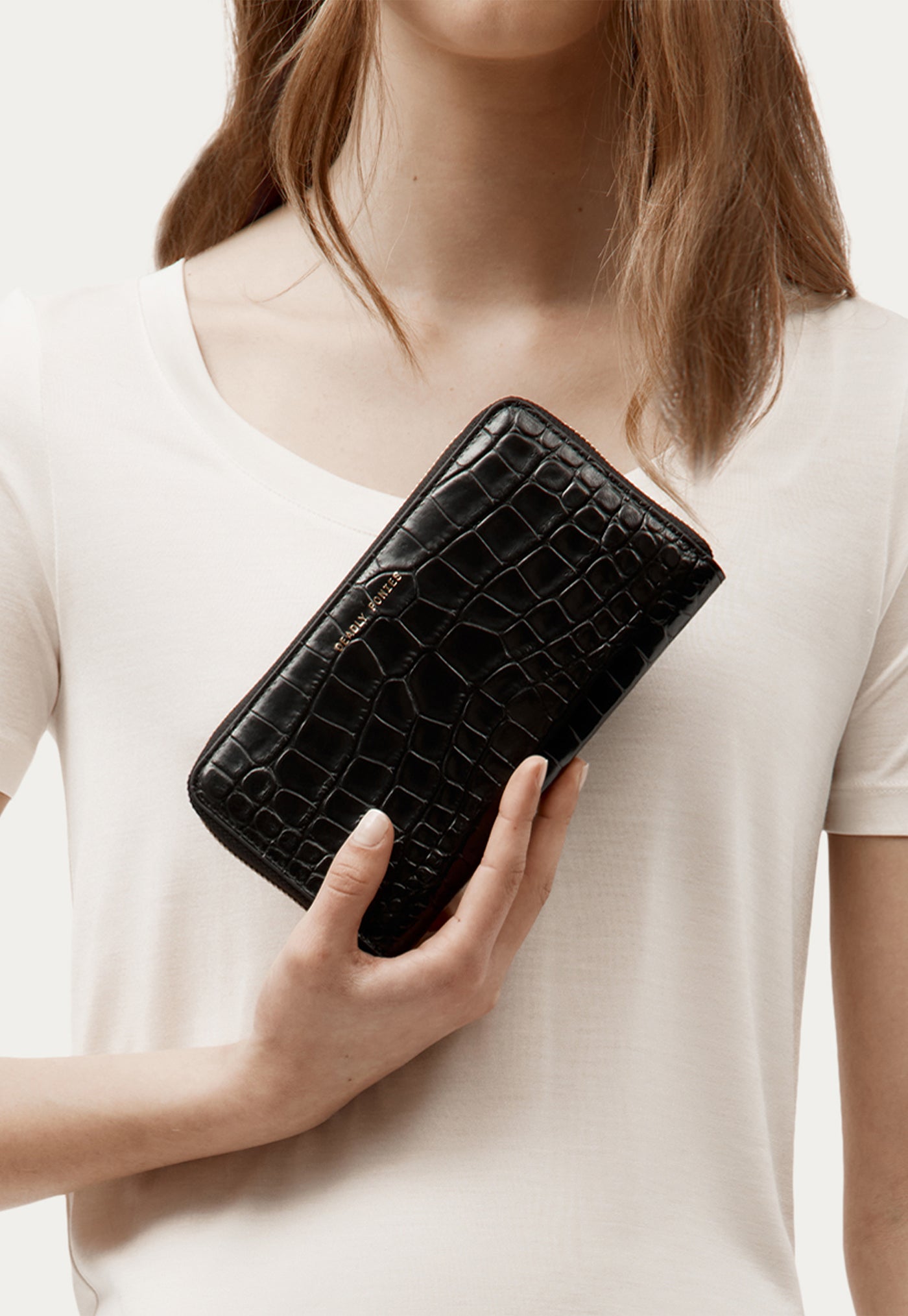 Maxi Wallet - Black Croc
