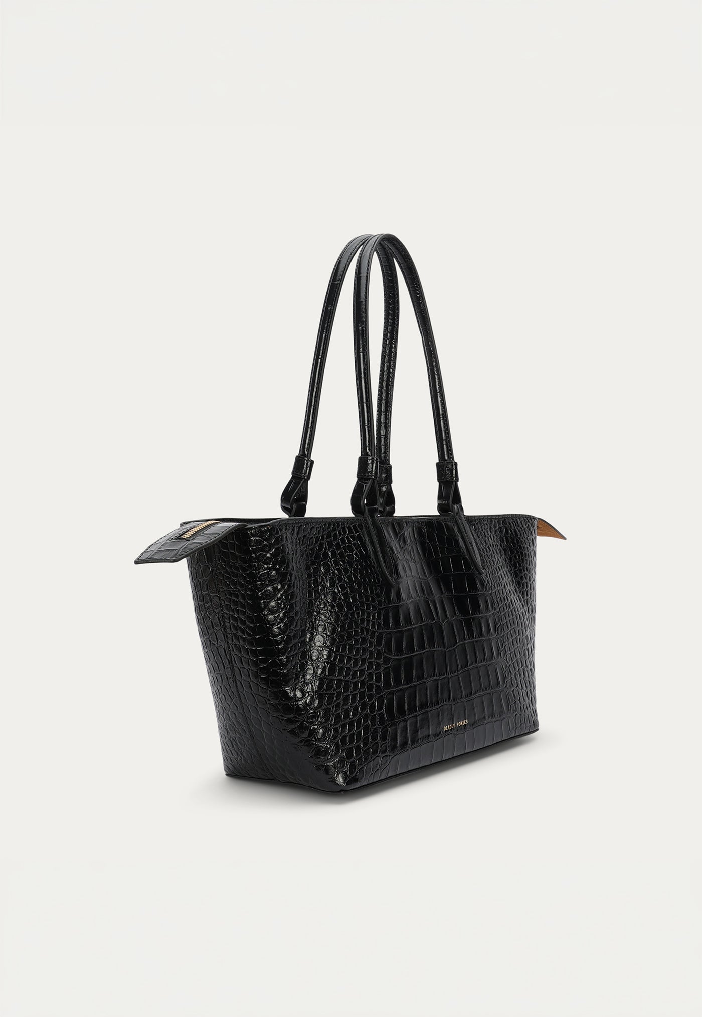 Medium Bandit Tote - Black Croc