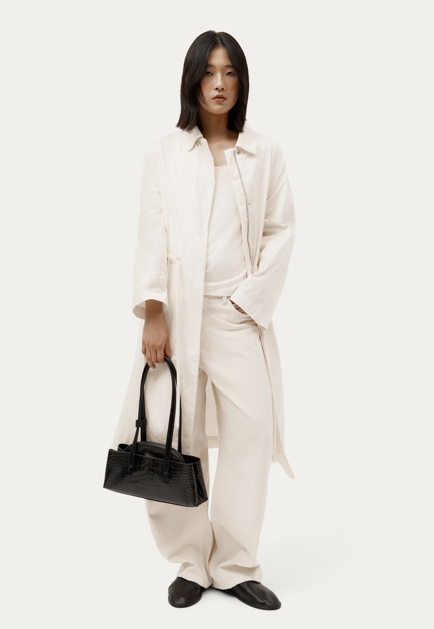 Mini Vault Tote - Black Croc