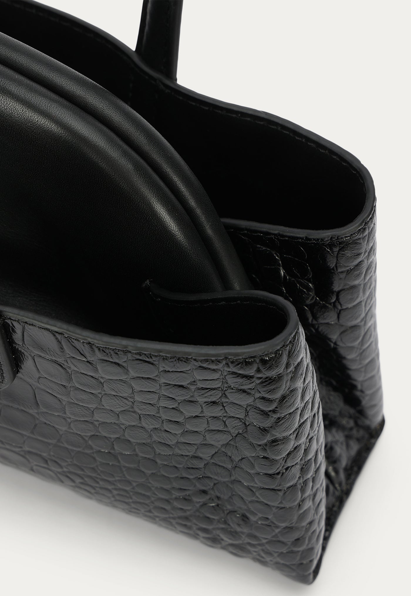 Mini Vault Tote - Black Croc