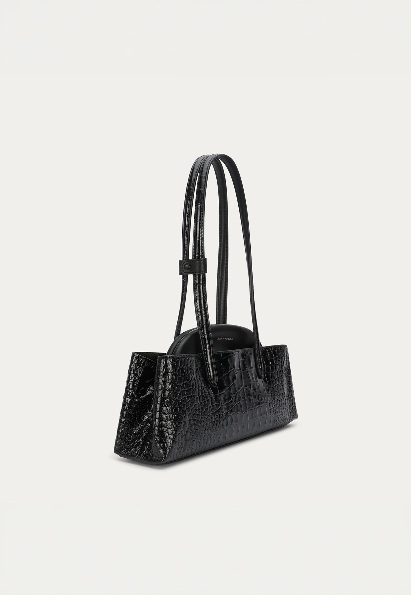 Mini Vault Tote - Black Croc