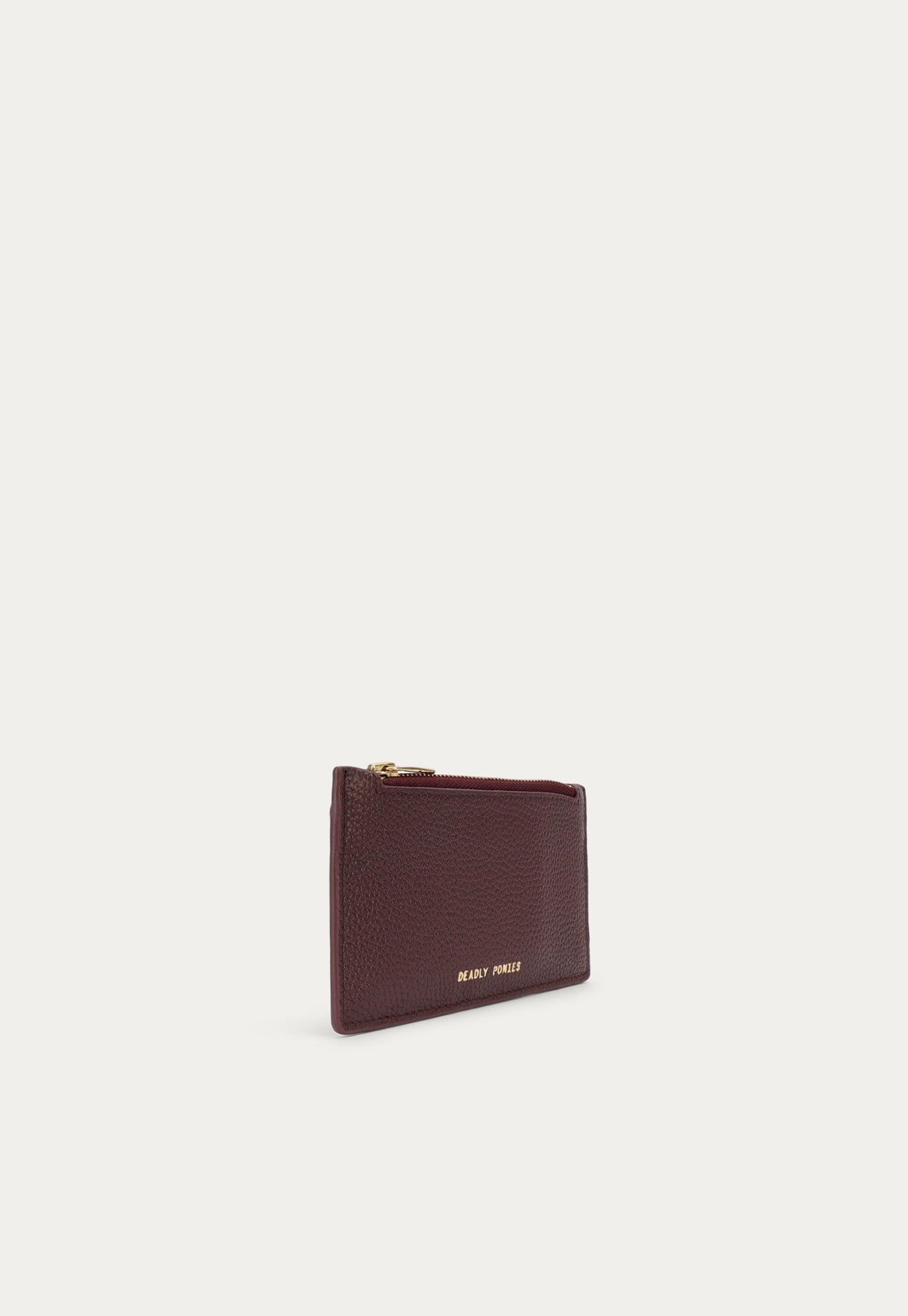 Zip Card Holder - Dark Cherry