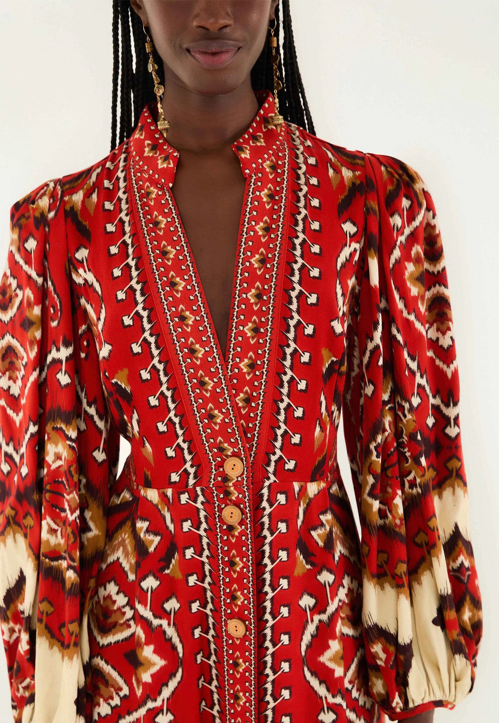 Ainika Pineapple Maxi Dress - Ikat Cream