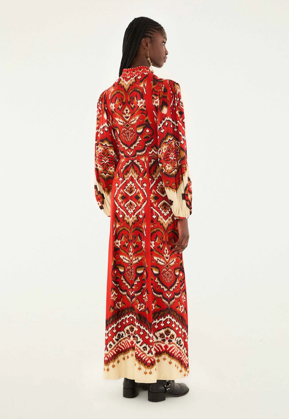 Ainika Pineapple Maxi Dress - Ikat Cream