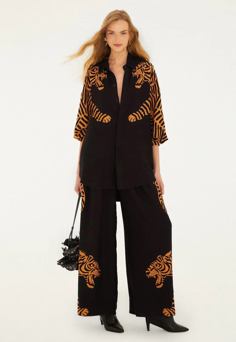 Black Tiger Pants - Black