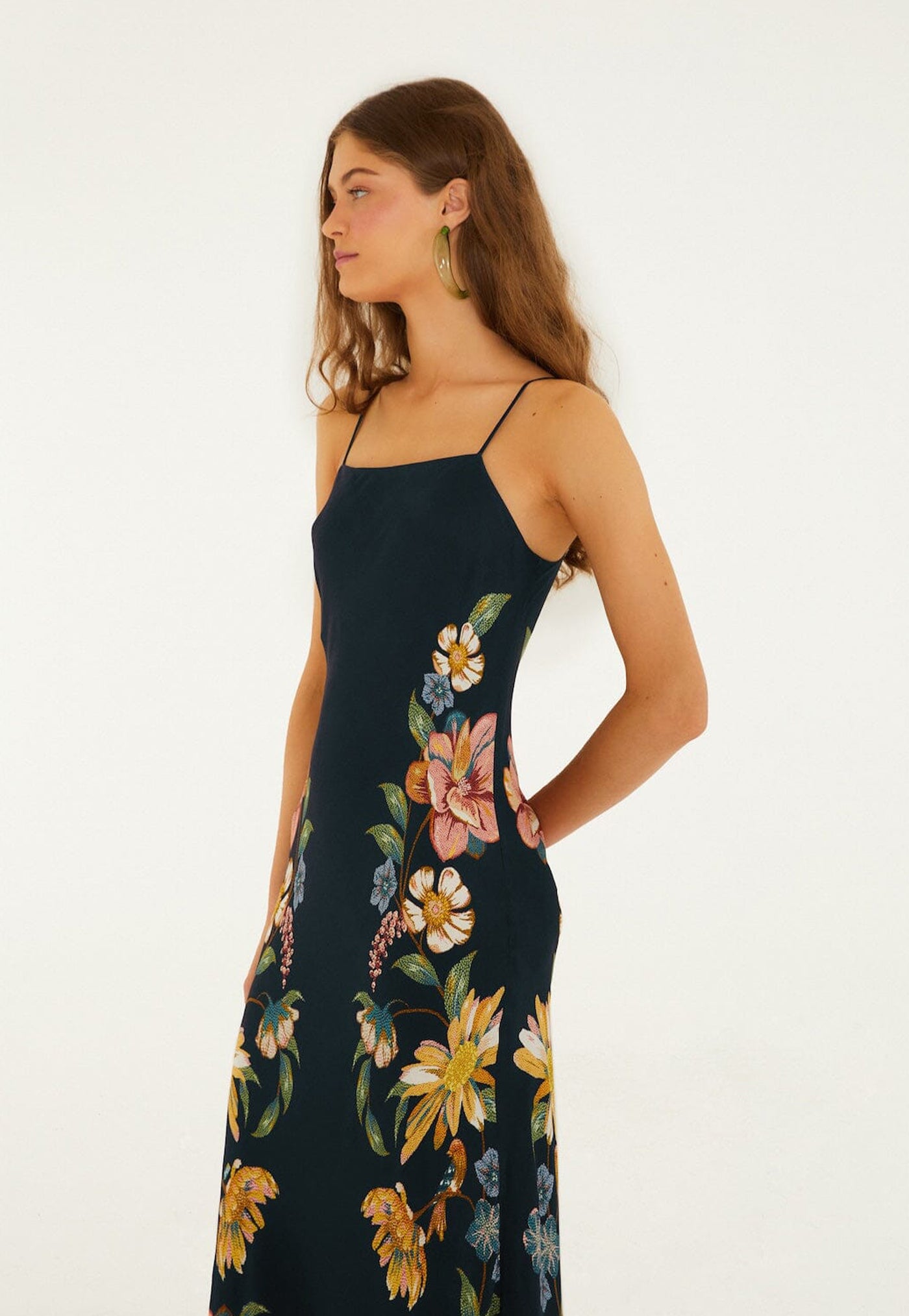 Maira Floral Maxi Dress - Dark Blue