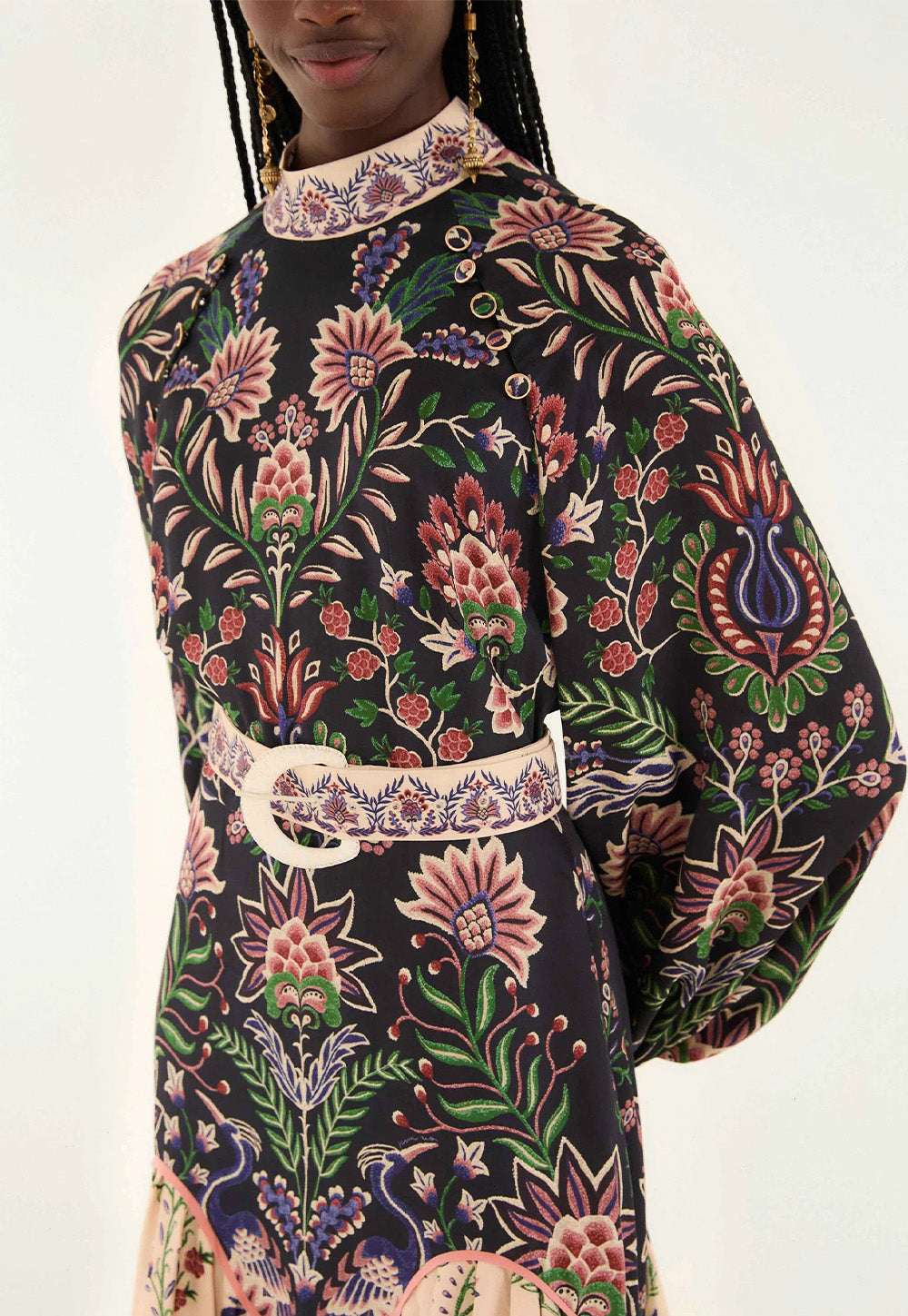 Marvelous Garden Midi Dress - Black