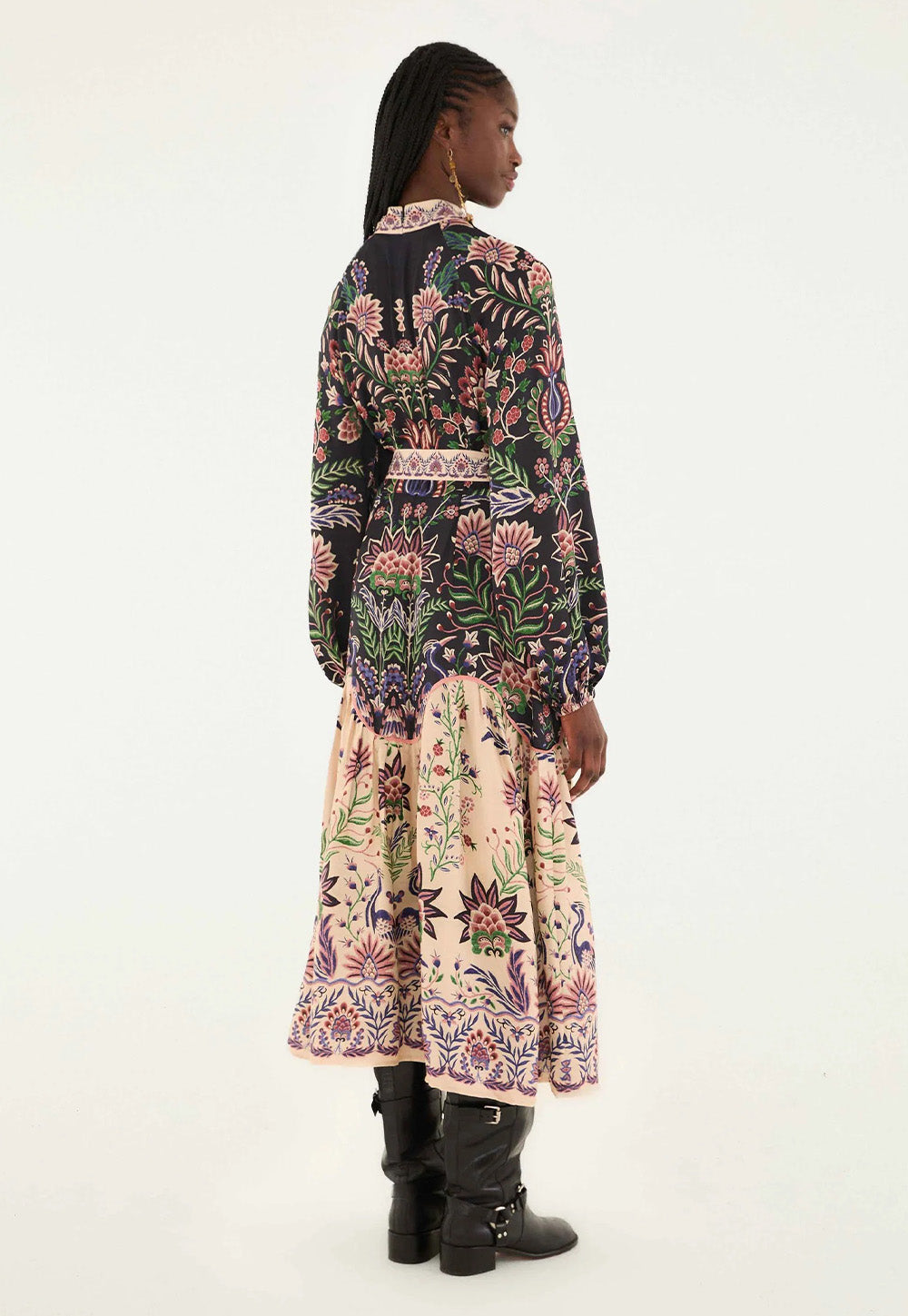 Marvelous Garden Midi Dress - Black