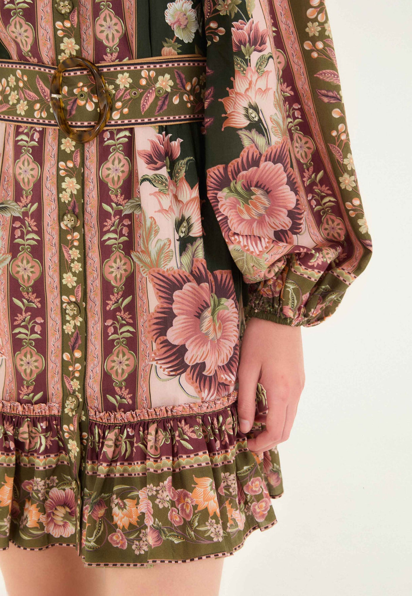 Flowering Garden Mini Dress - Tree Green
